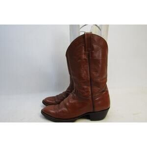 Adams Mens Sz 8 D Brown Leather Cowboy 11" Shaft Boots